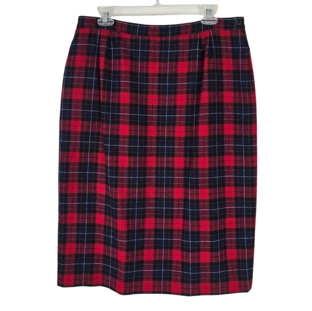 Pendleton Vintage Authentic Manson Tartan Virgin Wool Midi Skirt Size 18 Plaid